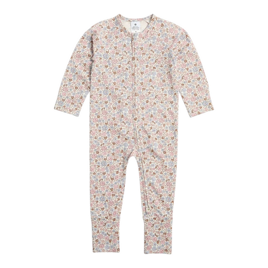 Baby Organic Cotton Footless Coverall - Vintage Floral -(size NB)
