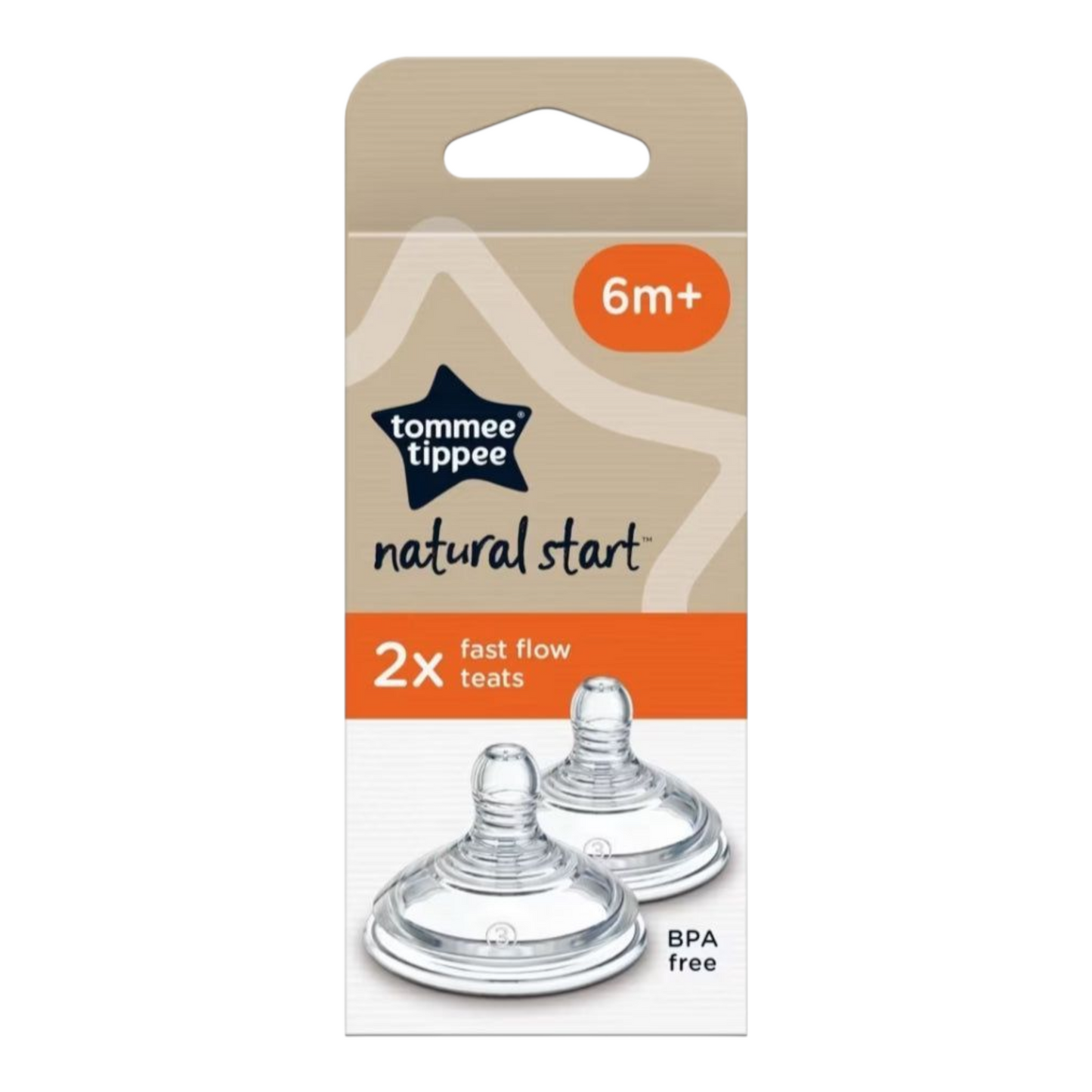 2 Pack Tommee Tippee Teats 6m+
