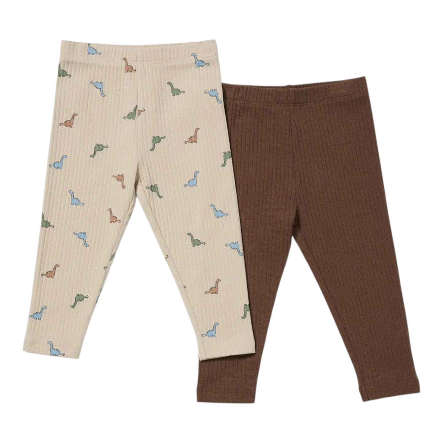 Dymples Baby Rib Leggings 2 Pack - Brown