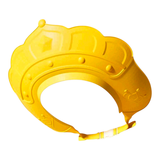 1pc Crown Shaped Adjustable Elastic Baby Shower Cap, Waterproof Shampoo Bath Ion Cover, Ear/Eye Guard Design, Kid Shampoo Cap, Bath