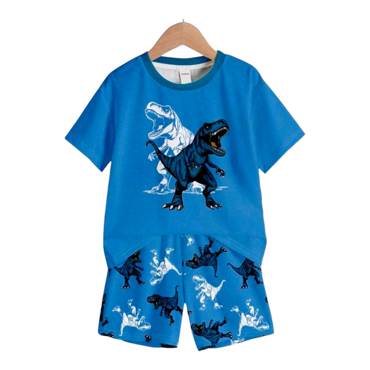 2pcs/Set Baby Boy Casual Minimalist Round Neck Short Sleeve Top And Shorts Set, -(size 6-9M)