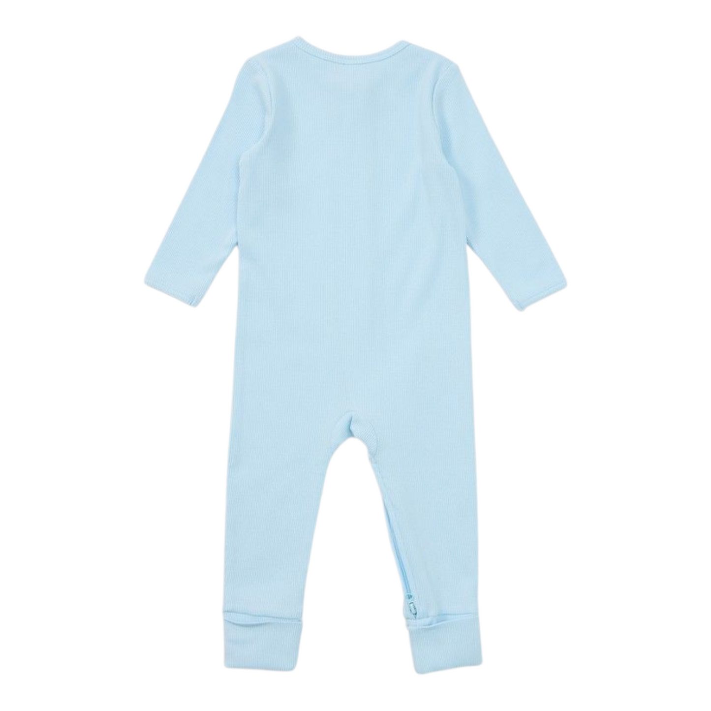 Dymples Baby Organic Rib Coverall - Light Blue -(size NB)