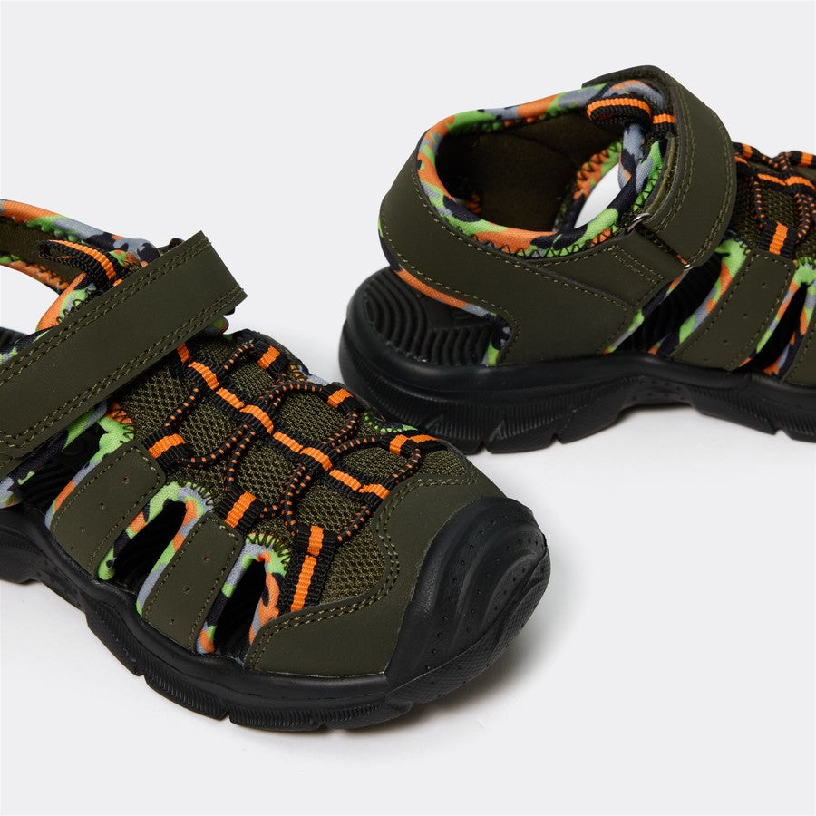 K-D Kids Cage Sandals Khaki