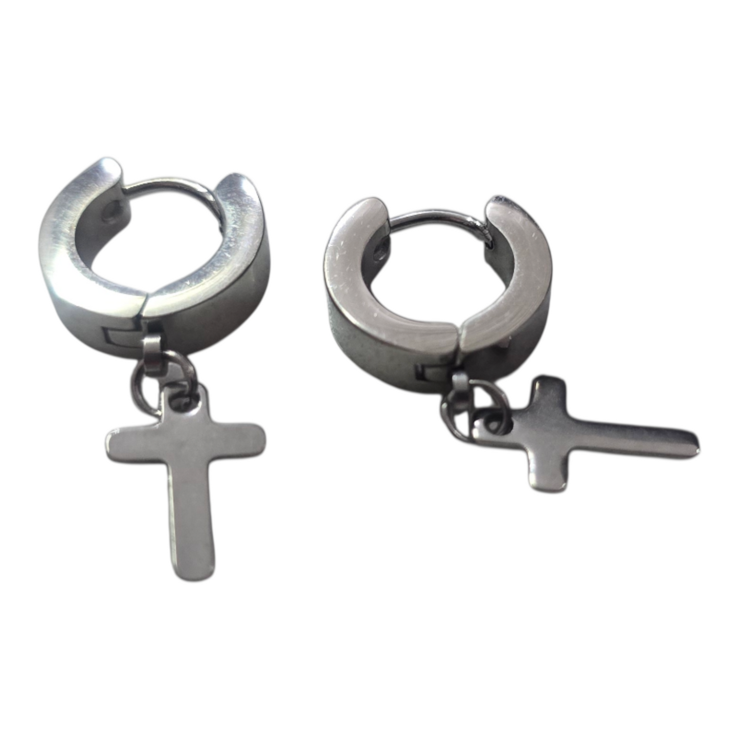 cross hoop earrings