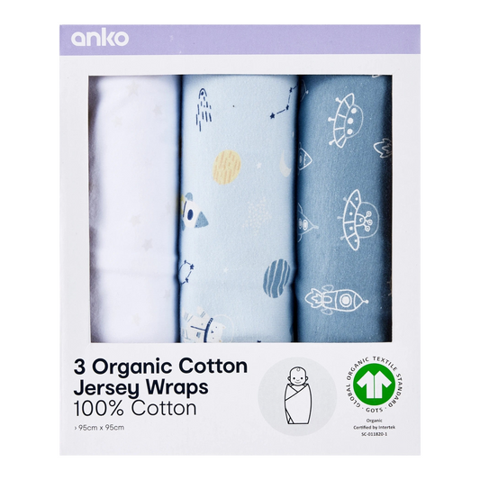 3 Pack Organic Cotton Jersey Wraps