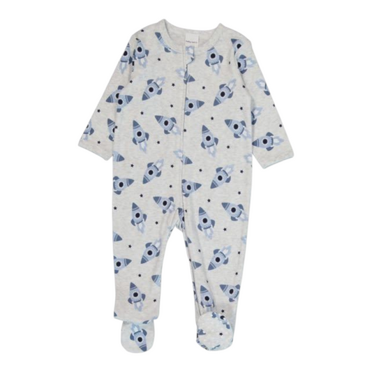Baby Cotton 2-Way Zip Romper -(size 0-3M)