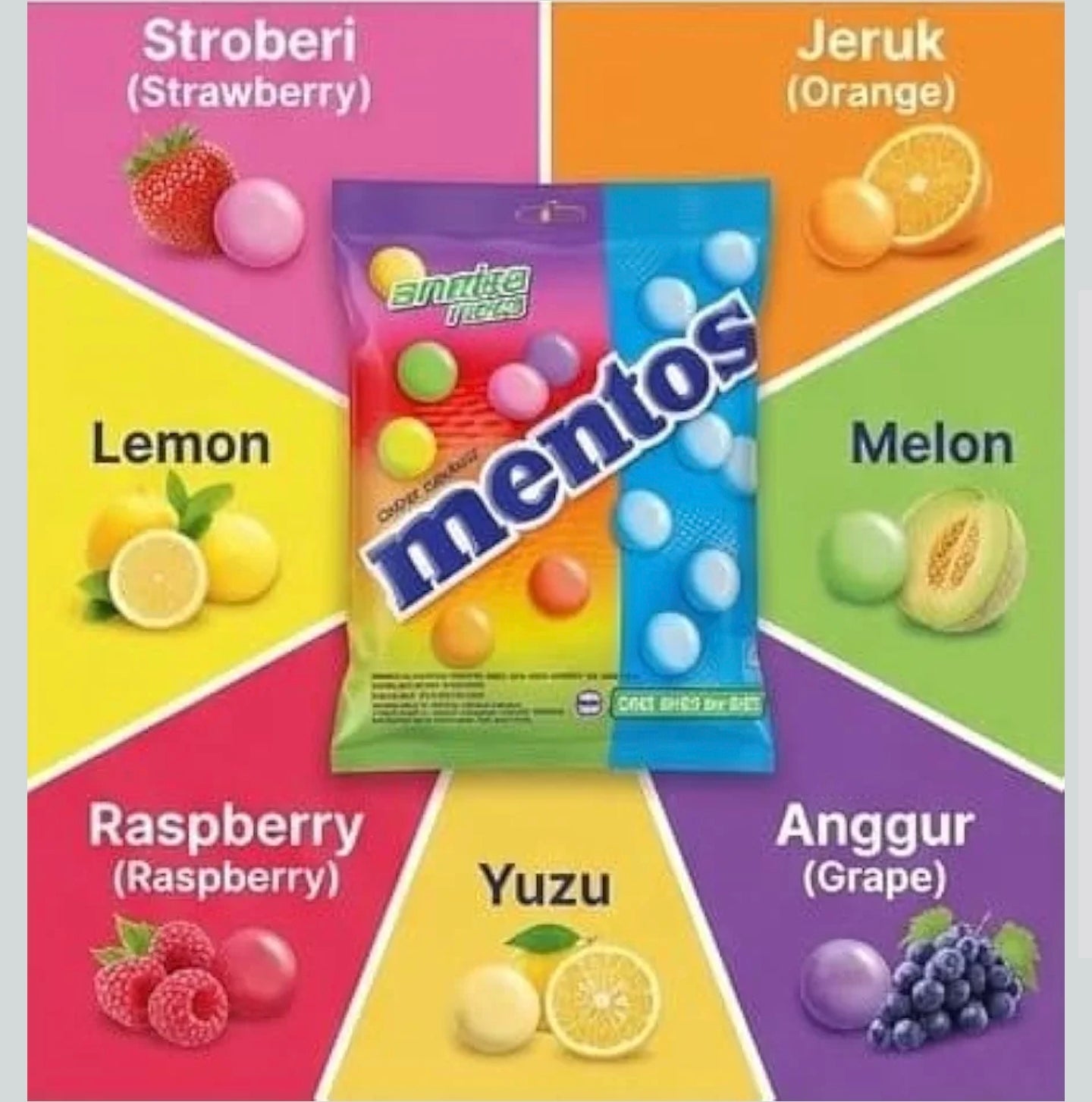 Mentos Chewy Dragees, Assorted Fruit and Mint Flavours 405g