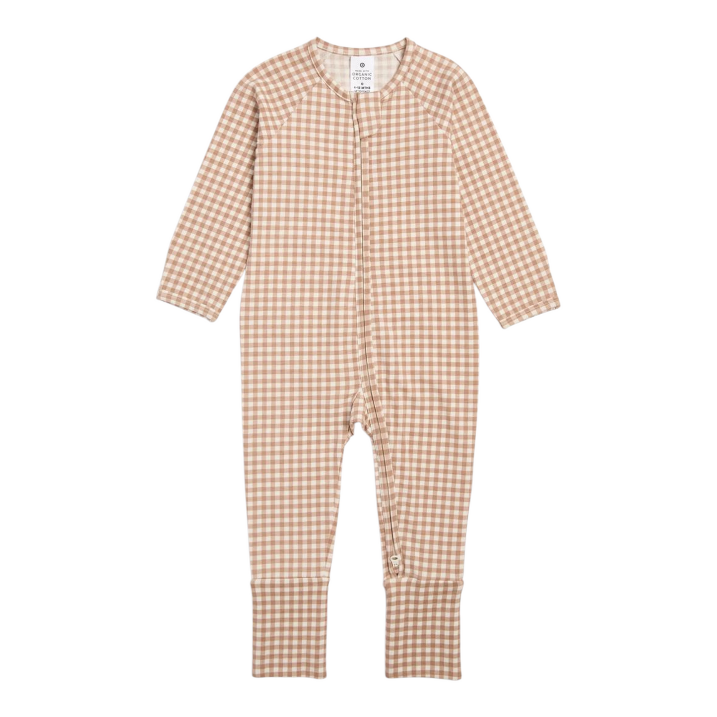 Baby Organic Cotton Footless Coverall - Gingham