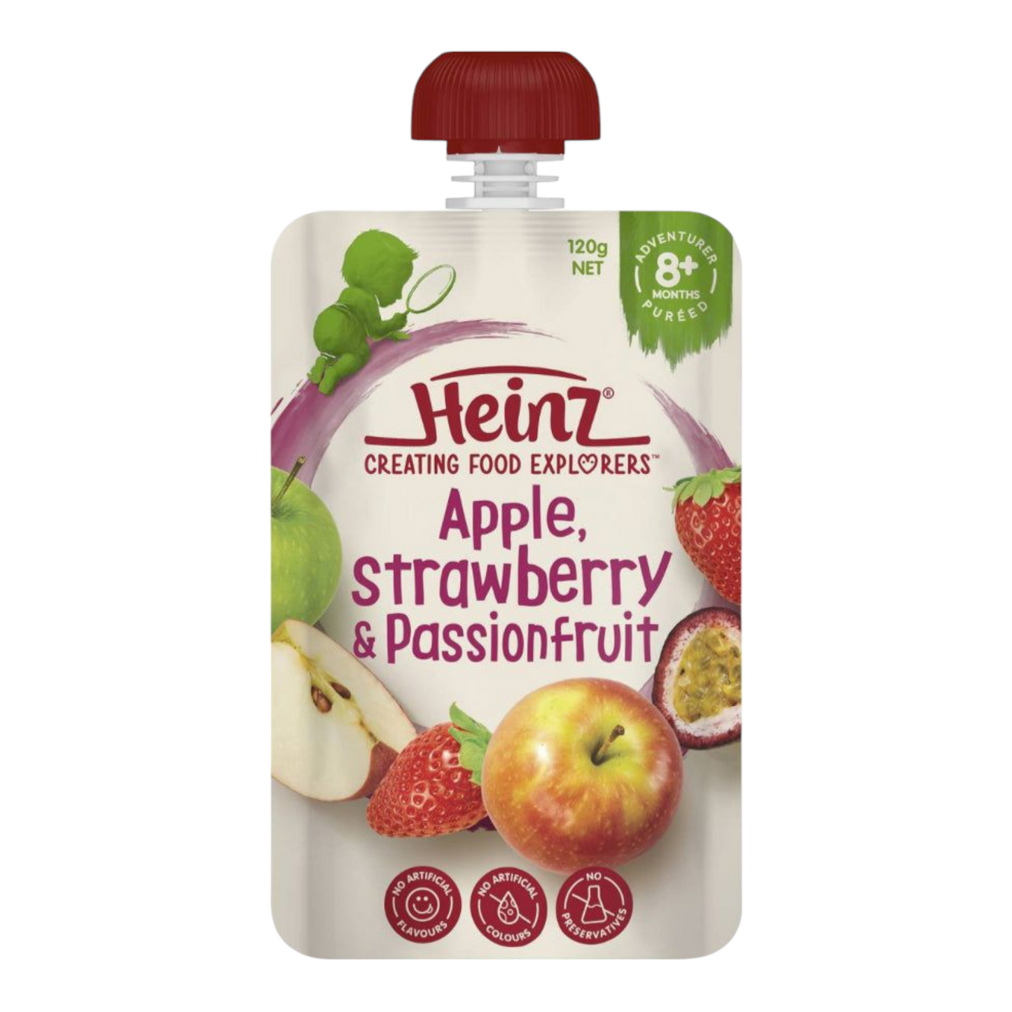 Heinz Baby Food 8+ Months Apple, Strawberry & Passionfruit 120g