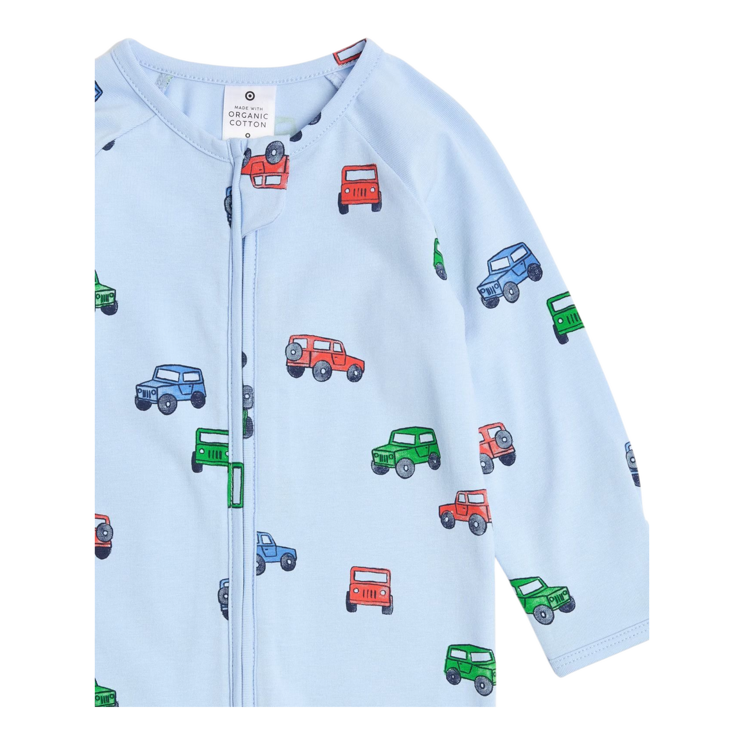 Baby Organic Cotton Print Zip Coverall -(size 0-3M)