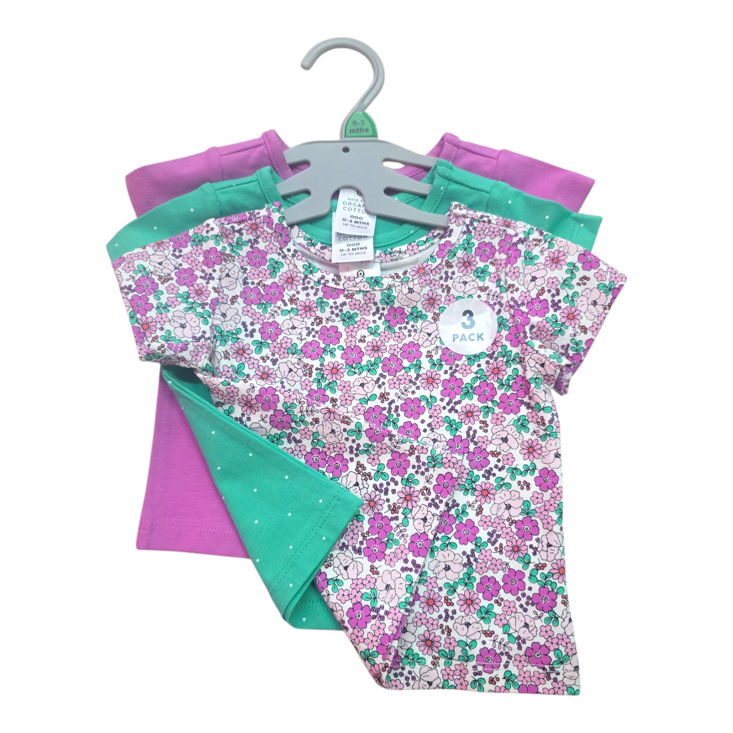 3pk tops -(size 0-3M)