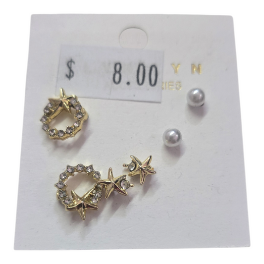 star-shaped earrings and studs