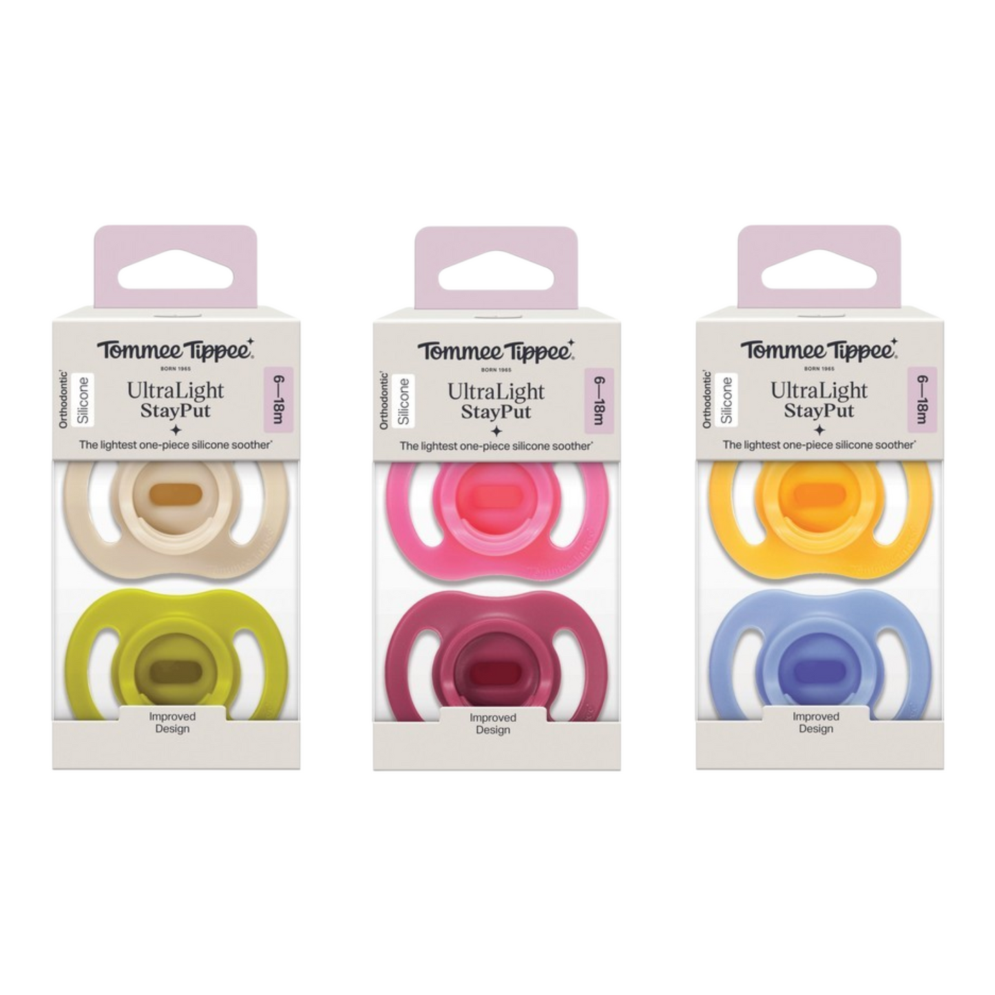 Tommee Tippee Ultra Light Stay Put Soother 6-18 Month - Assorted*