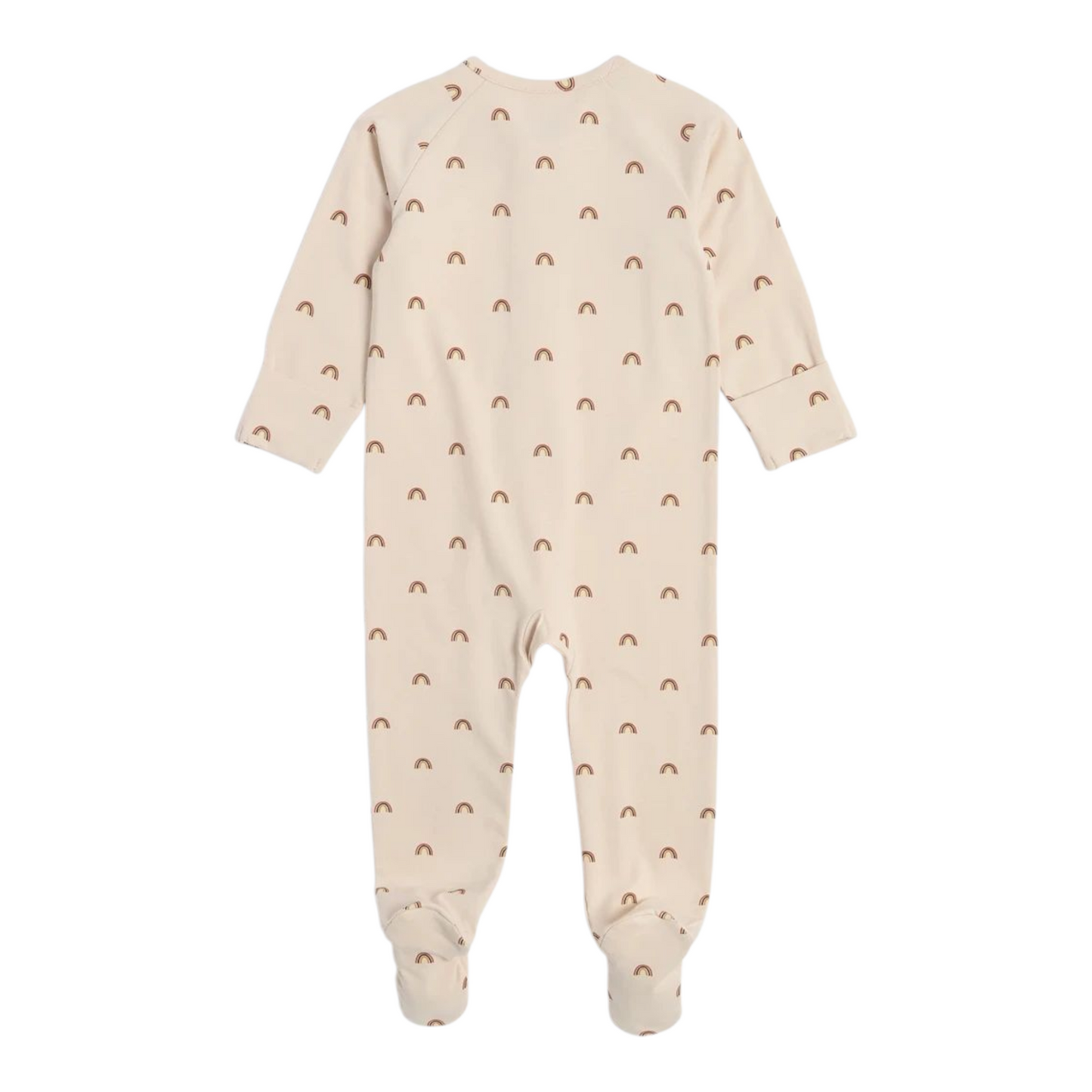 Baby Organic Cotton Print Zip Coverall - Rainbow -(size 0-3M)