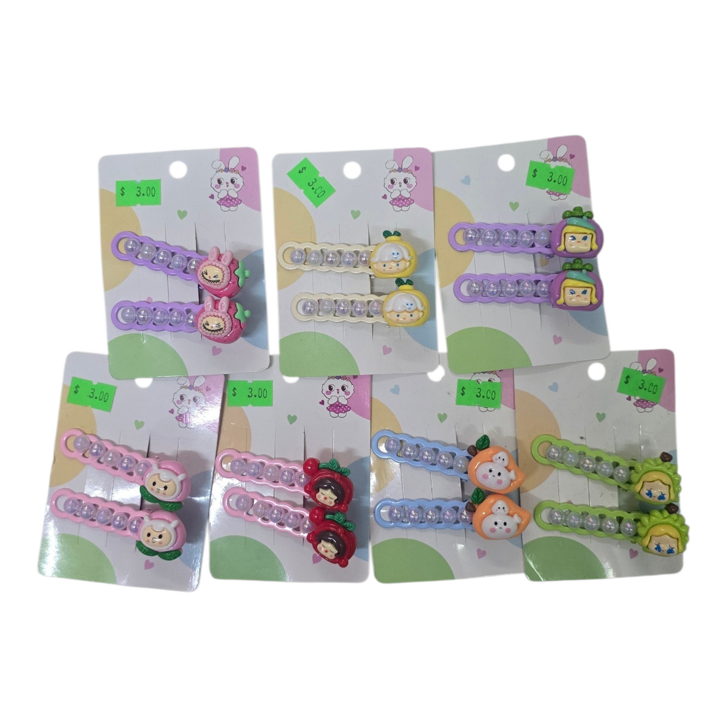 2pc character hair clips- assorted*