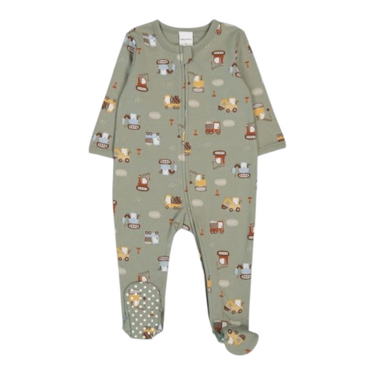 Baby Cotton 2-Way Zip Romper -(size 0-3M)