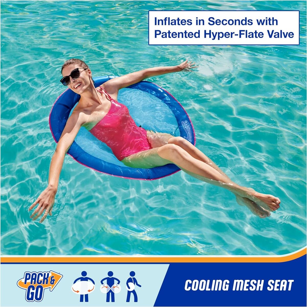 Swimways Premium Spring Float Papasan - Sky Blue
