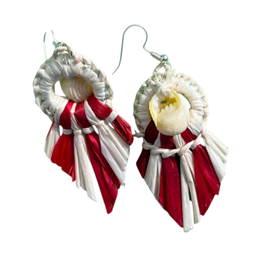 Island red & white Earrings