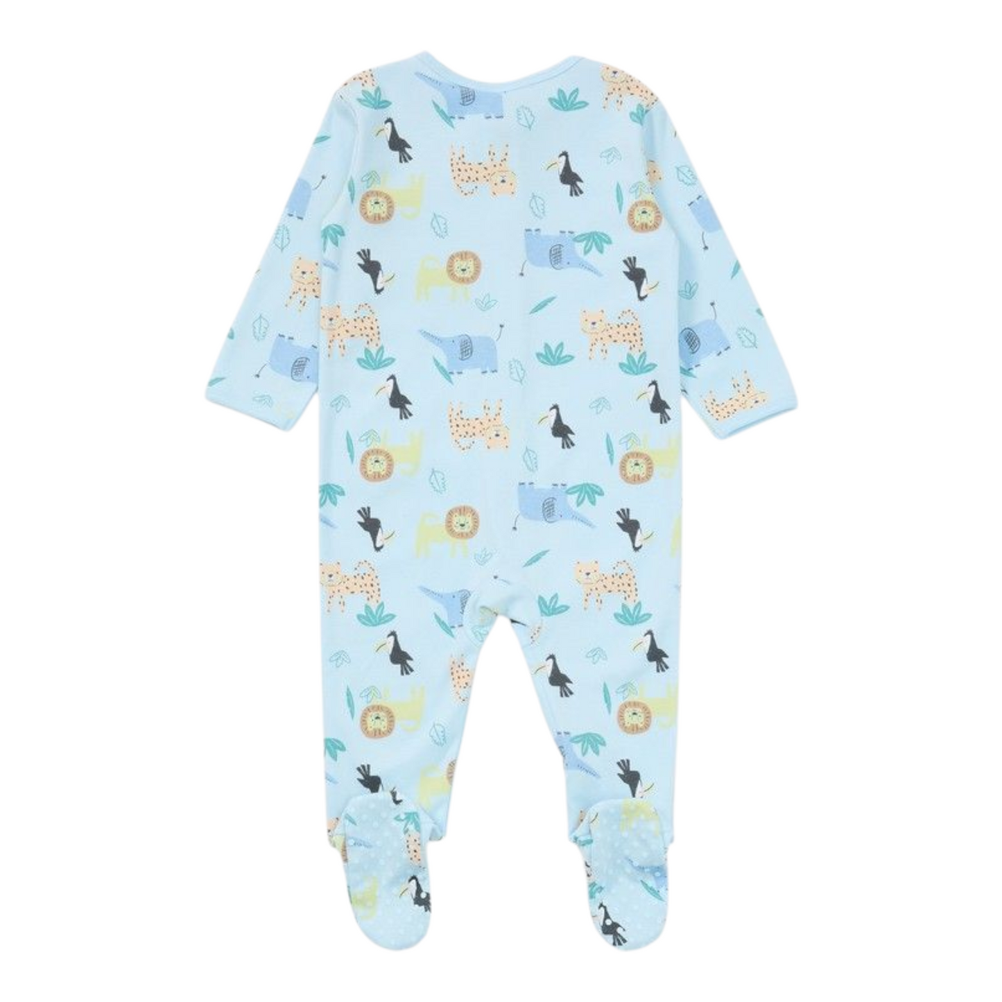 Dymples Baby Organic Cotton Print Coverall - Blue -(size NB)