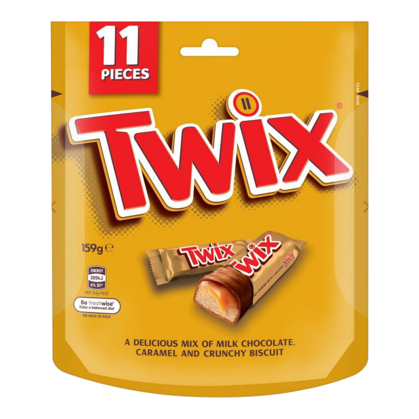 Twix Halloween Chocolate Caramel Biscuit Snack Bag 11 Pieces 159g