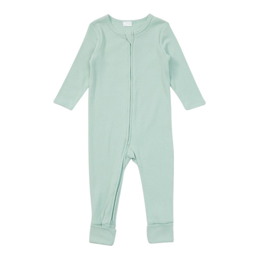 Dymples Baby Organic Rib Coverall - Light Green -(size NB)