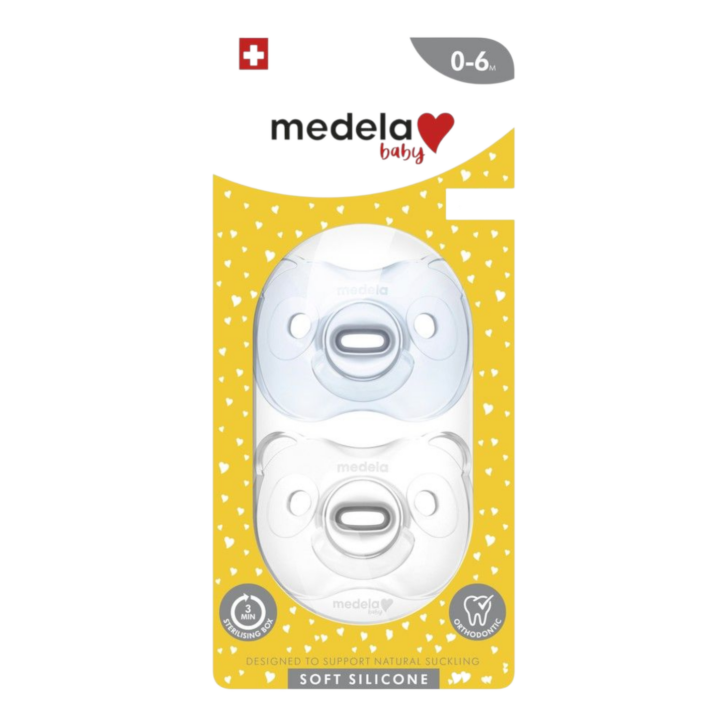 Medela Baby Soft Silicone Soother 0-6 month 2 Pack