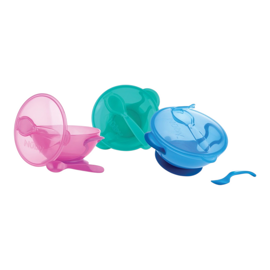 Nuby Suction Bowl with Spoon & Lid- assorted*