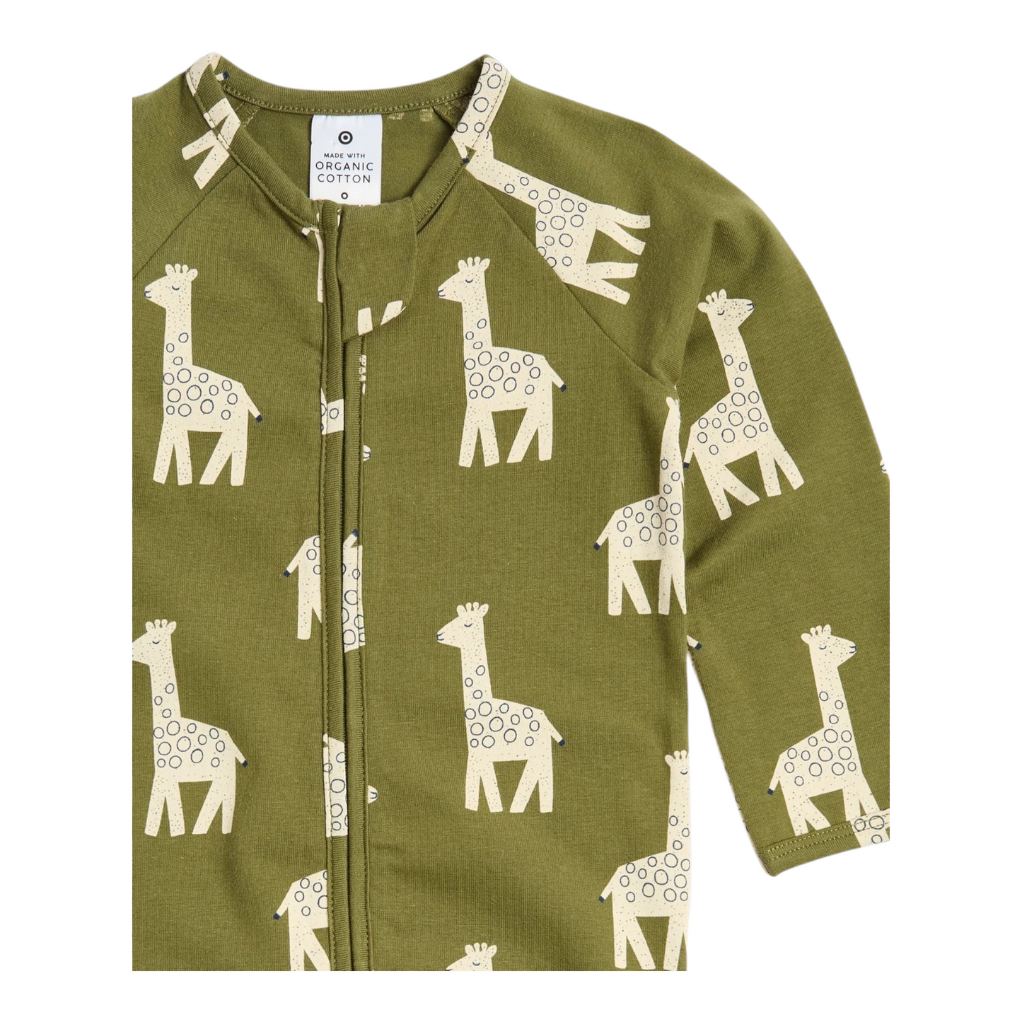 Baby Organic Cotton Footless Coverall - Giraffes -(size 0-3M)