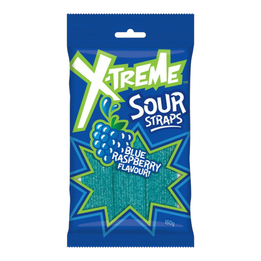 X-Treme Sour Straps 160g - Blue Raspberry