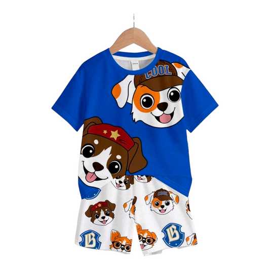 SHEIN Kids Casual Simple Round Neck Short Sleeve T-Shirt & Shorts 2 Pieces Set Suitable For Summer Toddler Boy Clothes Summer Sets Baby Boy Streetwear Boy Dog Clothes Toddler Streetwear Boy Clothes