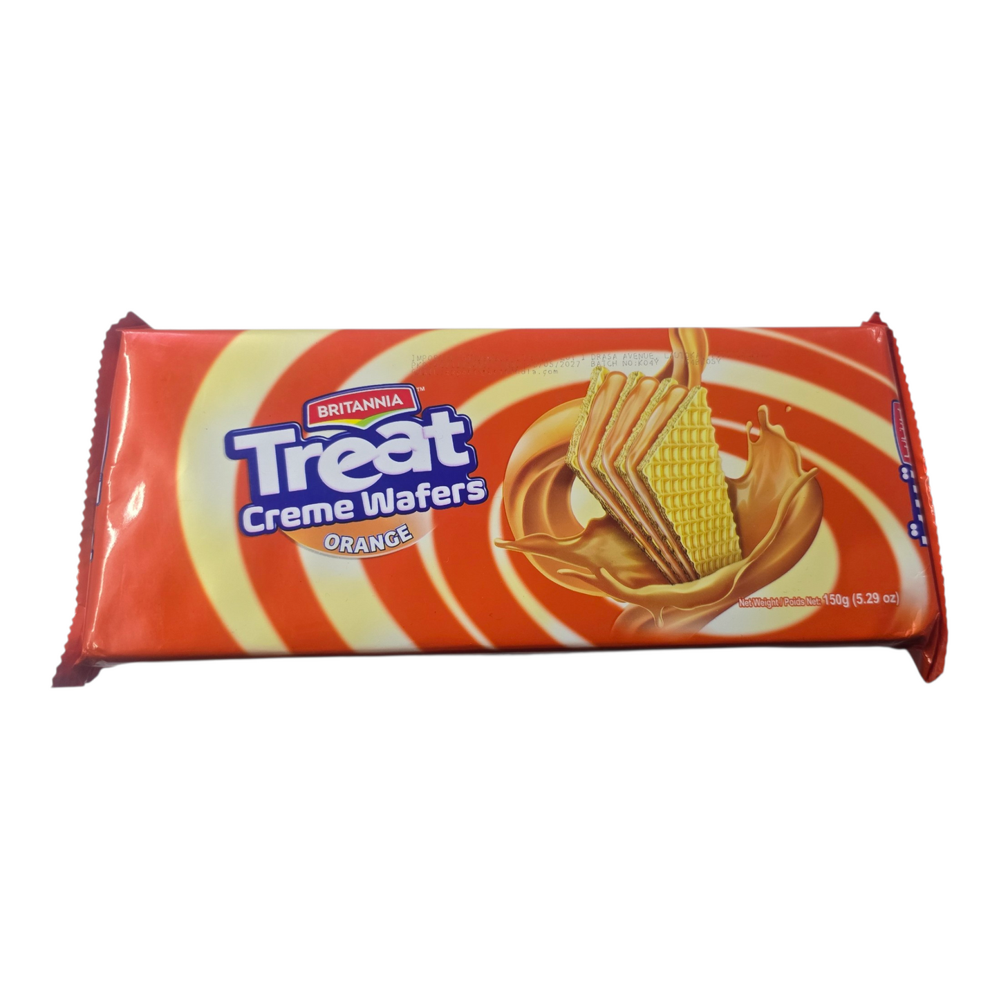 Treat creme wafers 150g- orange
