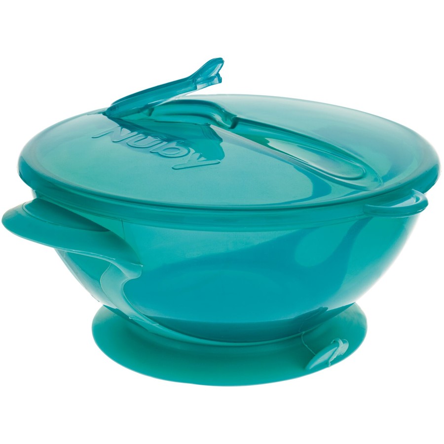 Nuby Suction Bowl with Spoon & Lid- assorted*