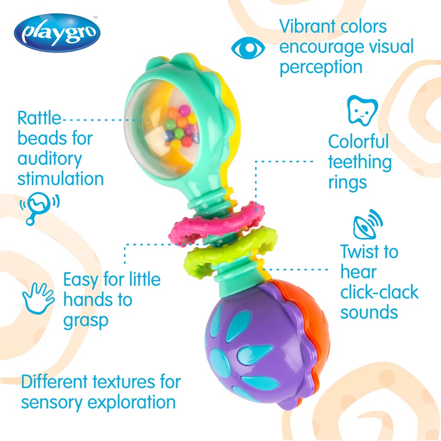 Playgro Twisting Barbell Rattle Refresh