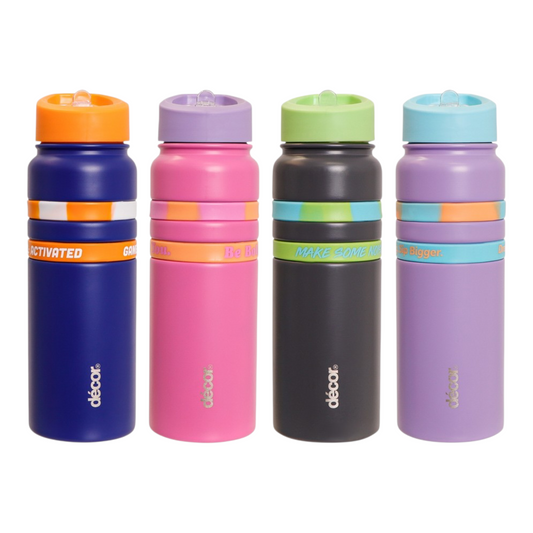 Decor Duo Bands Stainless Steel Bottle 750ml - Assorted*