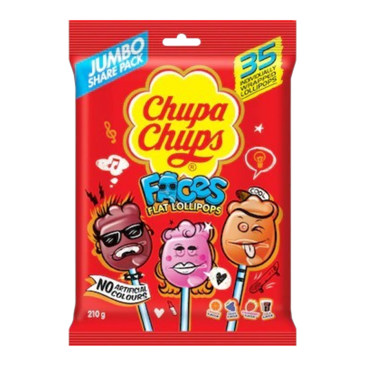 Chupa Chups Faces Flat Lollipops 35 pack