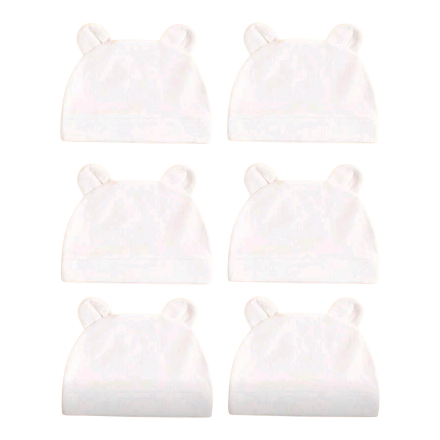6pcs Newborn Pure Cotton Cute Hospital Hats, Breathable Thin Baby Beanies, Suitable For Spring/Summer, Great As Gifts