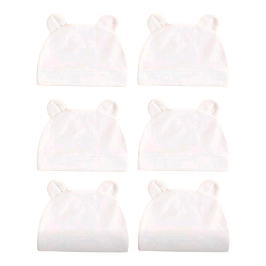 6pcs Newborn Pure Cotton Cute Hospital Hats, Breathable Thin Baby Beanies, Suitable For Spring/Summer, Great As Gifts