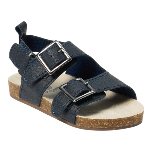 Dymples Baby Double Buckle Sandals - Navy