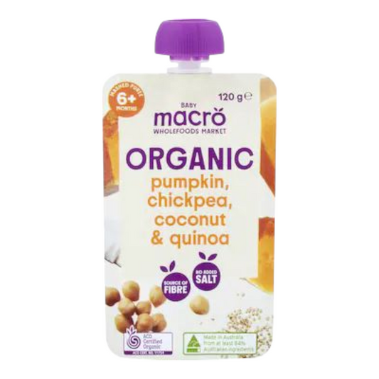 Macro Organic Baby Food Pumpkin, Chickpea Coconut & Quinoa 120g