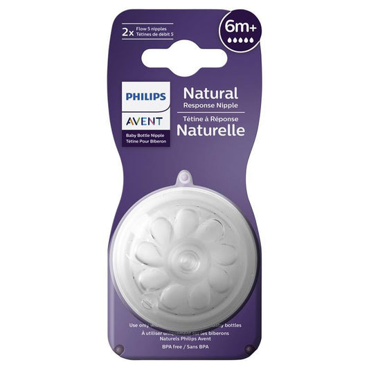 Avent Natural Response Teats 6 month+ Flow 5 2 Pack