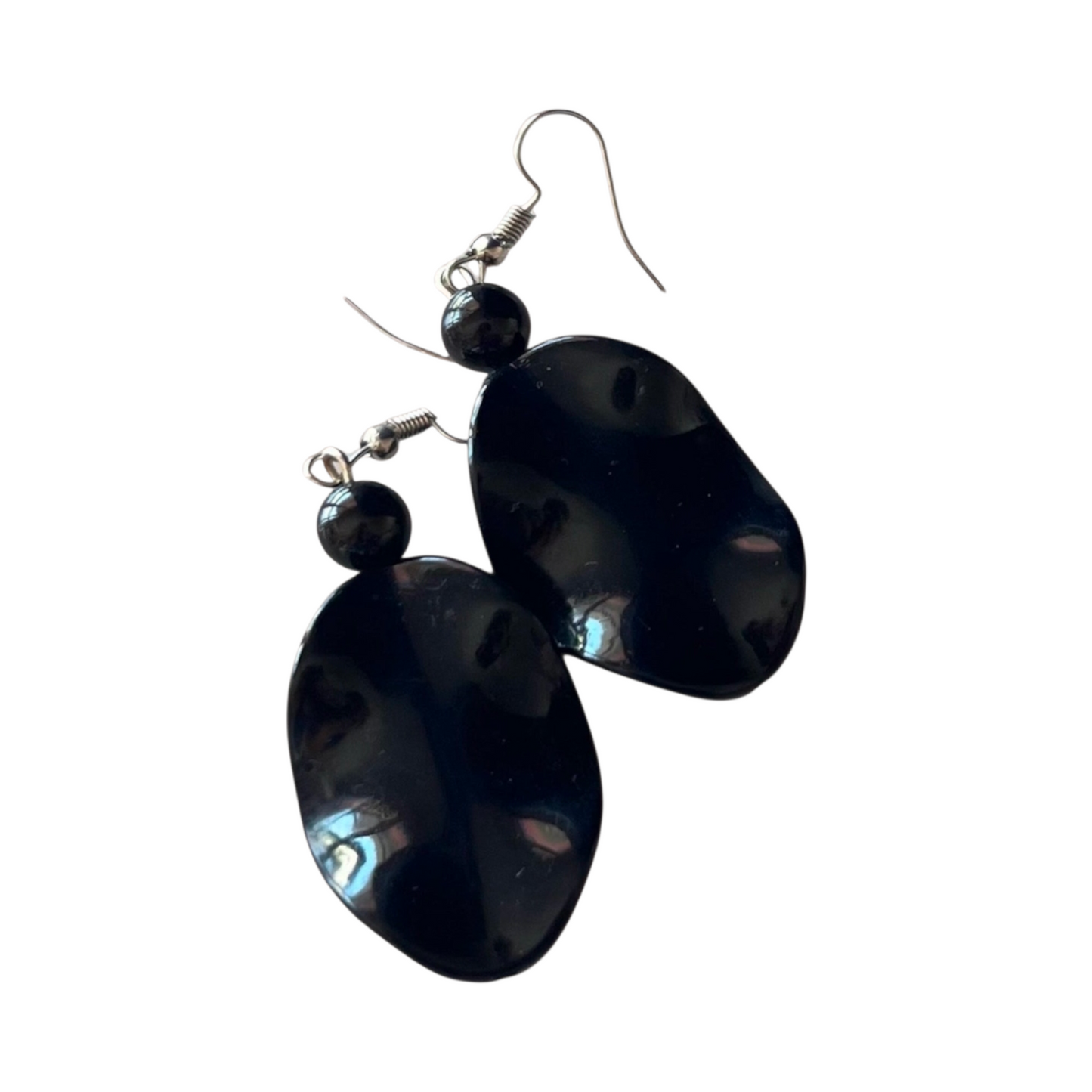 modern black acrylic bead earrings