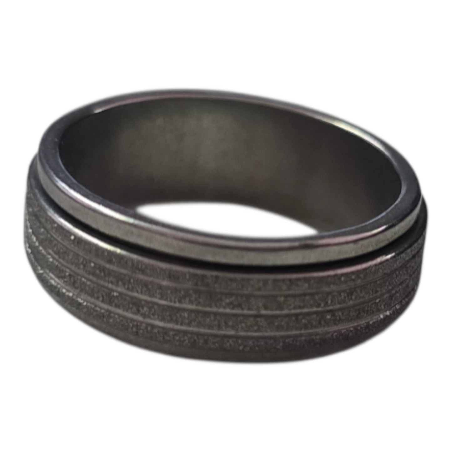Silver diamons spinner fidget Ring