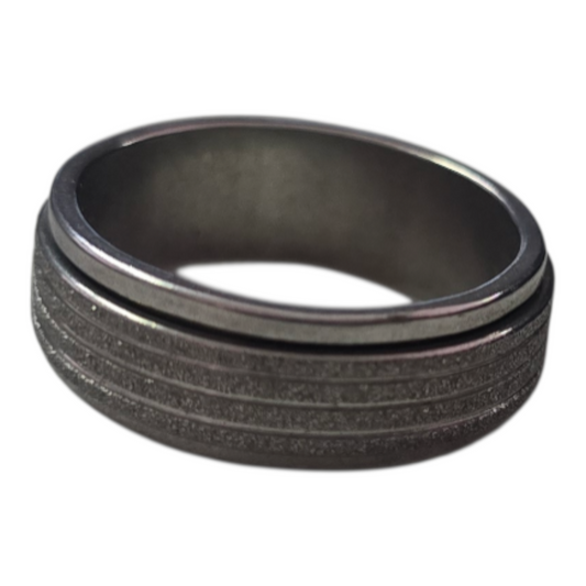 Silver diamons spinner fidget Ring
