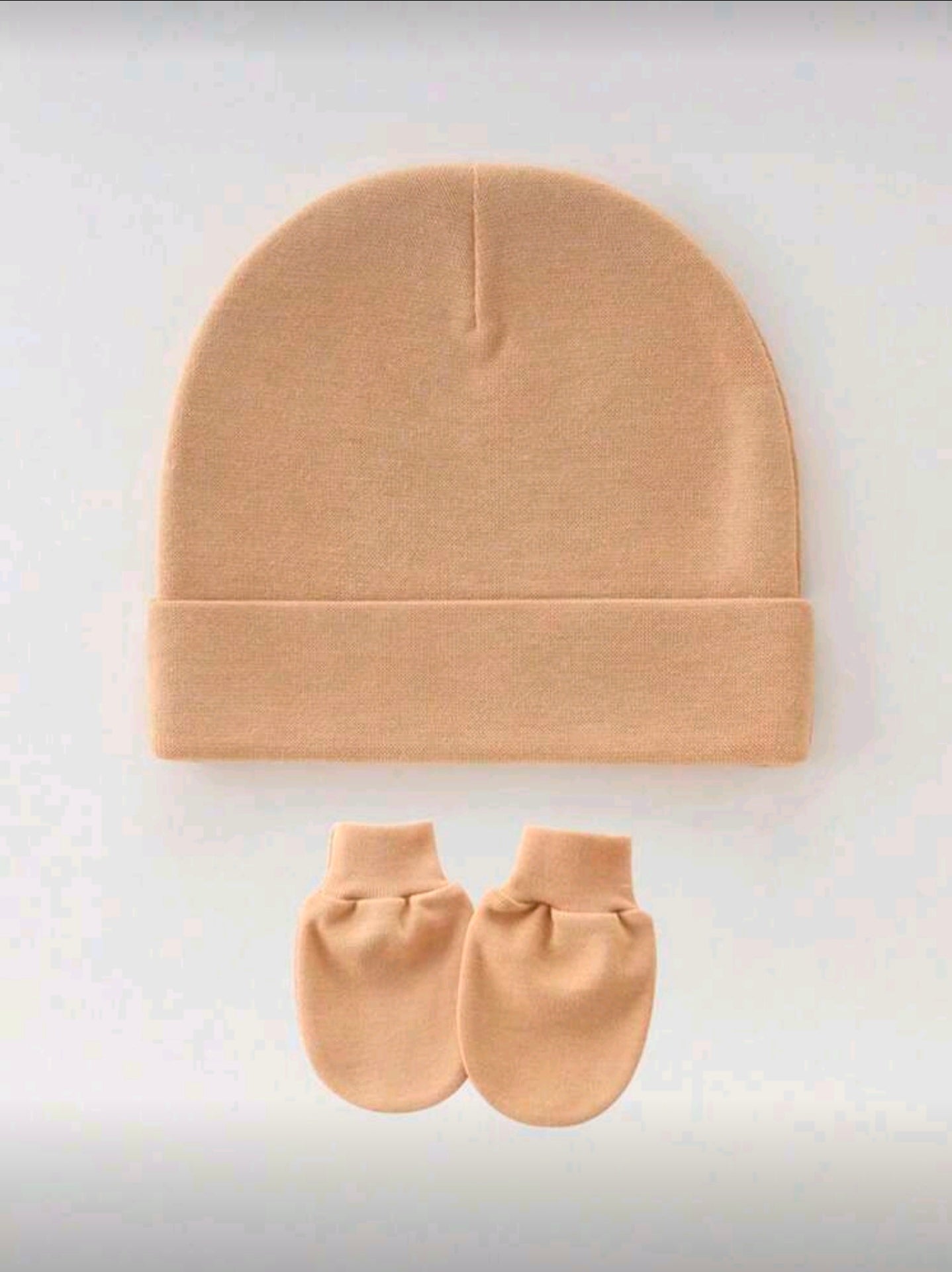 3pcs/Set Baby 0-3M Unisex Soft & Skin-Friendly Hat + Gloves + Fontanel Cover Set, Hospital Hat For Newborns, All Seasons