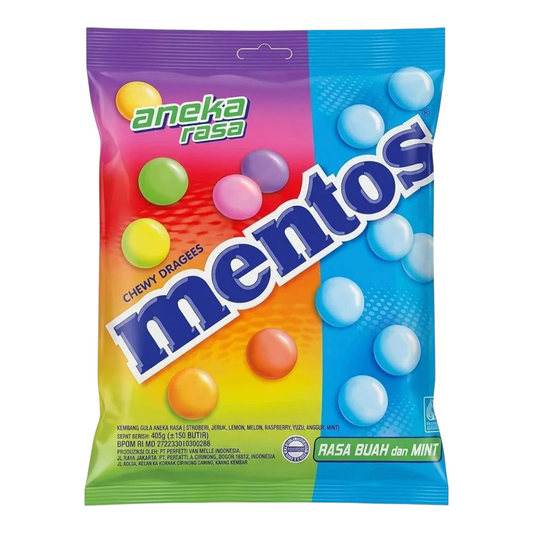 Mentos Chewy Dragees, Assorted Fruit and Mint Flavours 405g