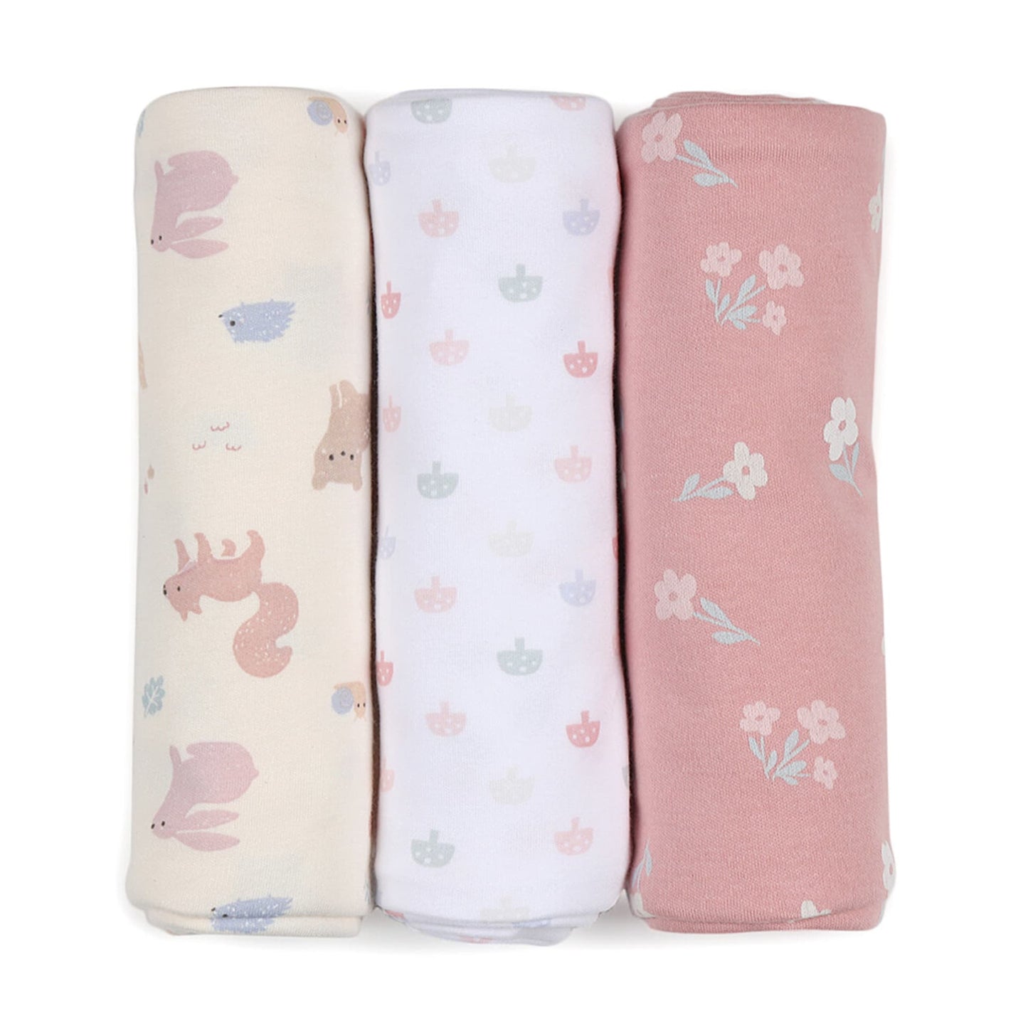3 Pack Organic Cotton Interlock Wraps - Woodlands