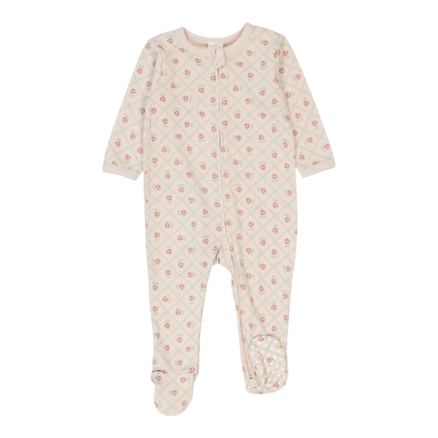 Baby Cotton 2-Way Zip Romper -(size NB)