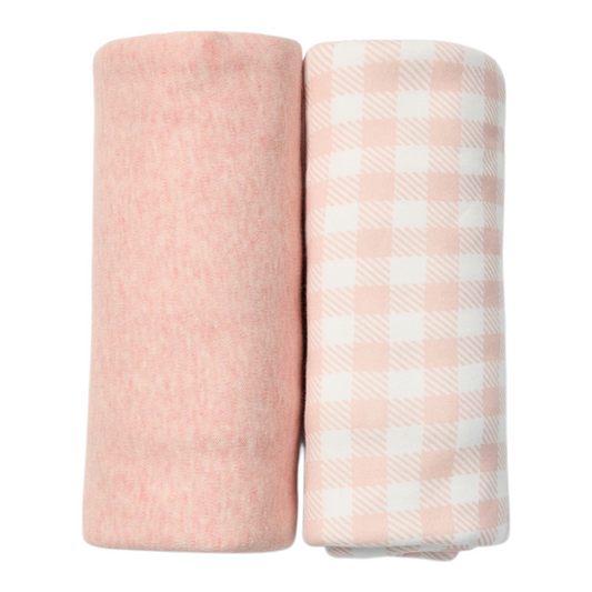 Dymples Organic Cotton Jersey Wraps 2 Pack - Pink