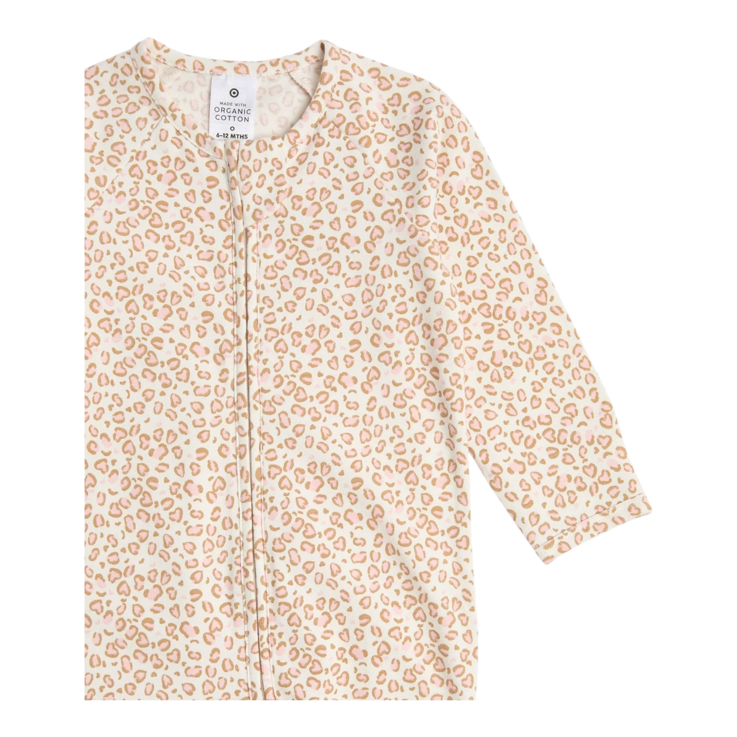 Baby Organic Cotton Footless Coverall - Animal Print -(size 0-3M)