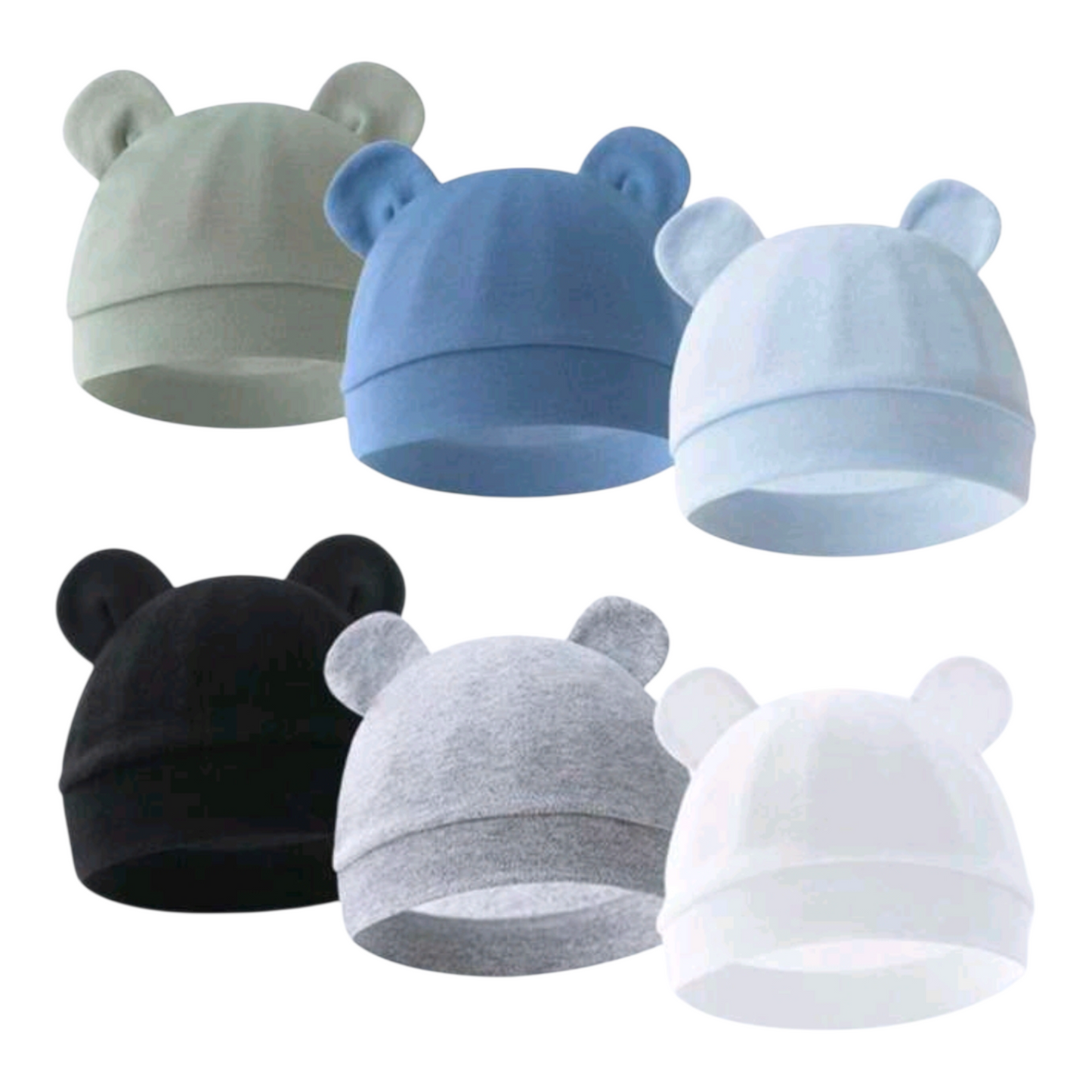 6 Pieces Newborn Baby Hat Bear Ears Infant Caps Baby Boy Girl Toddler Hats Infant Beanie Caps For 0-3 Months